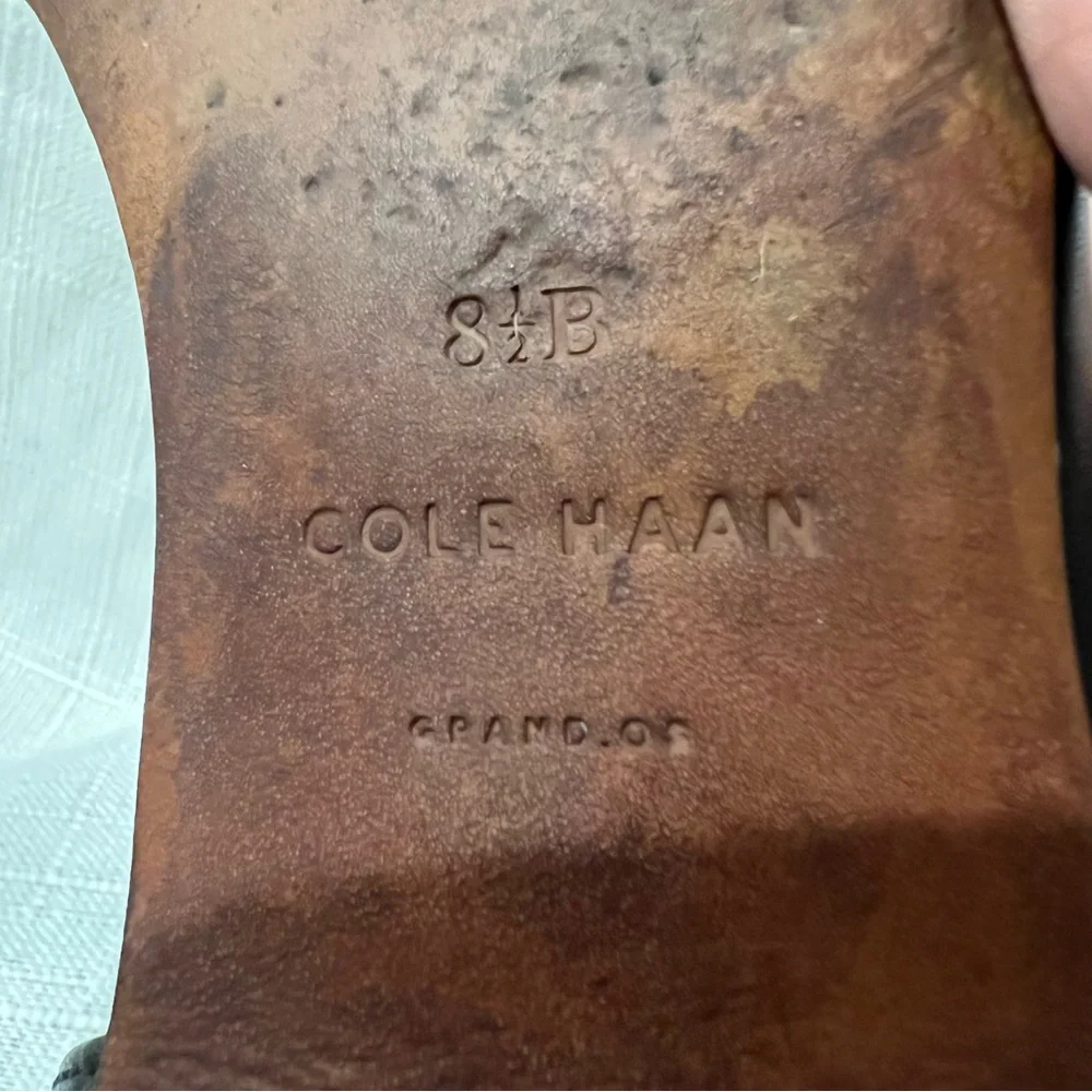 Cole Haan Flats Blue Navy Snakeskin Pattern Pointed Toe Women’s Size 8.5B - Picture 8 of 16